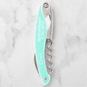 メイド・オブ・オーナー（花嫁付き添い人）ターコイズブルー結婚のコルクねじ ソムリエナイフ (裏面)