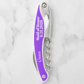 メイド・オブ・オーナー（花嫁付き添い人）バイオレ結婚ートのコルク ソムリエナイフ (裏面)