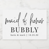 メイド・オブ・オーナー(花嫁付き添い人)バブリーきらめくミニワインラベル スパークリングワインラベル (シングルラベル)