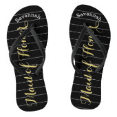 メイド・オブ・オーナー（花嫁付き添い人）パーソナライズされたゴールデンイエロー ビーチサンダル (ソール)