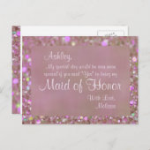 メイド・オブ・オーナー（花嫁付き添い人） – ピかわいらしンク インビテーションポストカード (正面/裏面)
