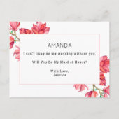 メイド・オブ・オーナー(花嫁付き添い人)ピンクホワイトフローラ葉書 シーズンポストカード (裏面)