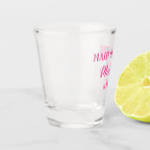 メイド・オブ・オーナー（花嫁付き添い人）ピンク名前をカスタムする結婚ギフトのショット ショットグラス (左)