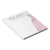 メイド・オブ・オーナー(花嫁付き添い人)ブライダルパーティヴィンテージピンク ノートパッド (アングル)