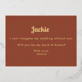 メイド・オブ・オーナー(花嫁付き添い人)ブラウンテラコッタ提案 箔招待状 (裏面)