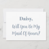 メイド・オブ・オーナー（花嫁付き添い人）ブリーズメイドダスティークールブルー結婚ズ 招待状 (正面)