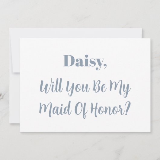 メイド・オブ・オーナー(花嫁付き添い人)ブリーズメイドダスティークールブルー結婚ズ 招待状 (正面)