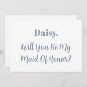 メイド・オブ・オーナー(花嫁付き添い人)ブリーズメイドダスティークールブルー結婚ズ 招待状 (正面/裏面)