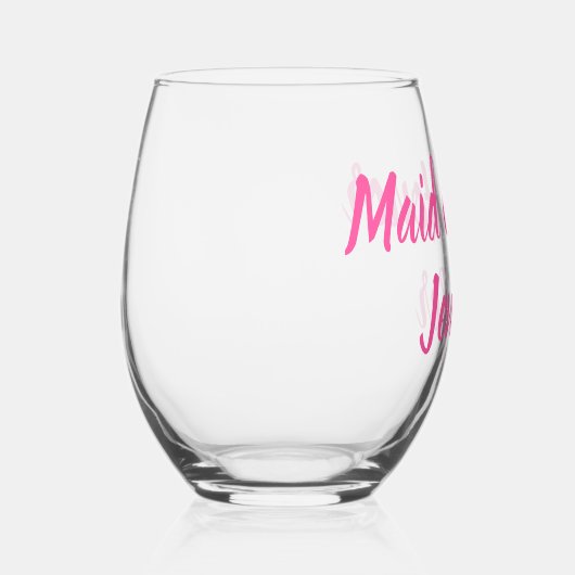 メイド・オブ・オーナー（花嫁付き添い人）ブリーズメイドピンク結婚ズ ステムなしワイングラス (右)