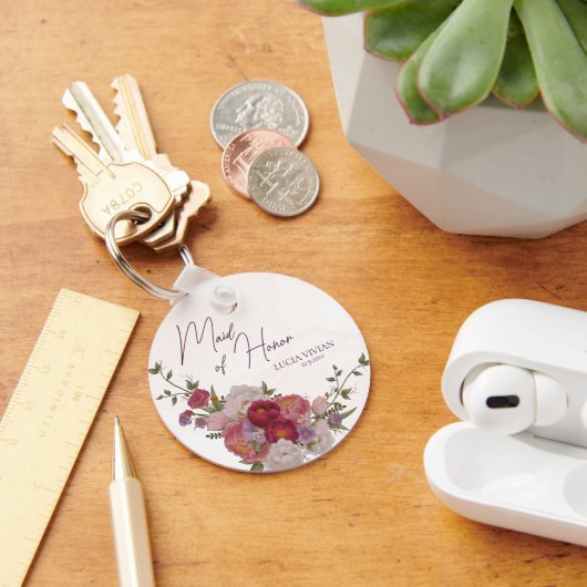 メイド・オブ・オーナー（花嫁付き添い人）ブルゴーニュ森フローラ結婚の贈り物 キーホルダー (デスク)