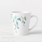 メイド・オブ・オーナー（花嫁付き添い人）ブルーウォーターカラーオーキッドマグ カフェラテマグ (右)