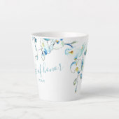 メイド・オブ・オーナー（花嫁付き添い人）ブルーウォーターカラーオーキッドマグ カフェラテマグ (正面)