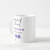 メイド・オブ・オーナー（花嫁付き添い人）モダンタイポグラフィパープル結婚ズ コーヒーマグカップ (正面左)