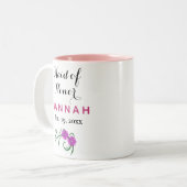 メイド・オブ・オーナー（花嫁付き添い人）モダンタイポグラフィピ結婚ンク ツートーンマグカップ (正面左)