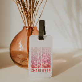 メイド・オブ・オーナー（花嫁付き添い人）モダンピガーリーックレトロ60年代シンプル ラゲッジタグ