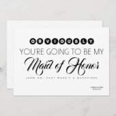 メイド・オブ・オーナー（花嫁付き添い人）モダン 招待状 (正面/裏面)