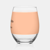 メイド・オブ・オーナー(花嫁付き添い人)モノグラム結婚ズシエレガントックピーチ ステムなしワイングラス (左)