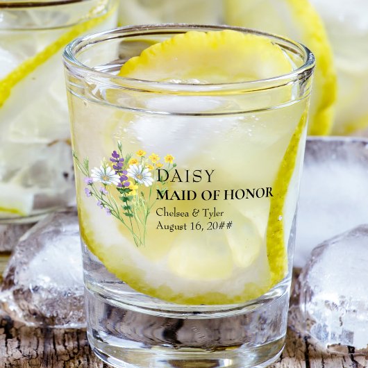 メイド・オブ・オーナー(花嫁付き添い人)ワイルドフラワーメド結婚ウズカスタム ショットグラス