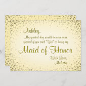 メイド・オブ・オーナー（花嫁付き添い人） |ヴィンテージ金ゴールド 招待状 (正面/裏面)
