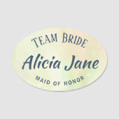 メイド・オブ・オーナー（花嫁付き添い人）名パーソナライズされたチームブライド 名札 (正面)