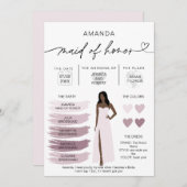 メイド・オブ・オーナー(花嫁付き添い人)情報カードブライダルパーティ情報 招待状 (正面/裏面)