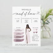 メイド・オブ・オーナー(花嫁付き添い人)情報カードブライダルパーティ情報 招待状 (スタンド正面)