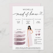 メイド・オブ・オーナー(花嫁付き添い人)情報カードブライダルパーティ情報 招待状 (正面/裏面)