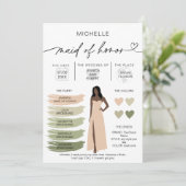 メイド・オブ・オーナー(花嫁付き添い人)情報セージのカラーパレットインフォグラフィック 招待状 (スタンド正面)