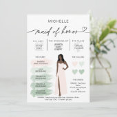 メイド・オブ・オーナー(花嫁付き添い人)情報セージのカラーパレットインフォグラフィック 招待状 (スタンド正面)
