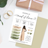 メイド・オブ・オーナー(花嫁付き添い人)情報セージのカラーパレットインフォグラフィック 招待状