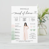 メイド・オブ・オーナー（花嫁付き添い人）情報セージのカラーパレットインフォグラフィック 招待状 (スタンド正面)