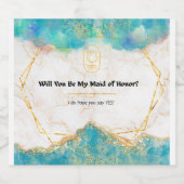 メイド・オブ・オーナー（花嫁付き添い人）招待状バブリーシャンパンプロセッコ スパークリングワインラベル (シングルラベル)