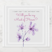 メイド・オブ・オーナー(花嫁付き添い人)招待状バブリーシャンパンプロセッコ スパークリングワインラベル (シングルラベル)