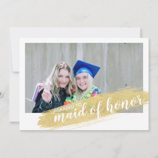 メイド・オブ・オーナー(花嫁付き添い人)提案フォトメッセージ金ゴールドカード 招待状 (正面)