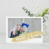 メイド・オブ・オーナー(花嫁付き添い人)提案フォトメッセージ金ゴールドカード 招待状 (スタンド正面)