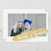 メイド・オブ・オーナー(花嫁付き添い人)提案フォトメッセージ金ゴールドカード 招待状 (正面/裏面)