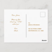 メイド・オブ・オーナー（花嫁付き添い人）提案金ゴールドブルゴーニュレッドヴィンテージ ポストカード (裏面)