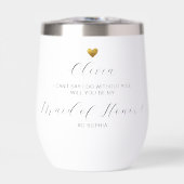 メイド・オブ・オーナー（花嫁付き添い人）提案、金ゴールドハートパーソナライズされた、 (正面)