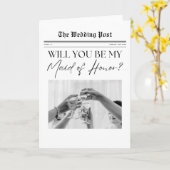 メイド・オブ・オーナー（花嫁付き添い人）提案US、シンプルNewspaper カード (黄色い花)