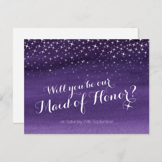 メイド・オブ・オーナー(花嫁付き添い人)星空結婚か 案内ポストカード (正面/裏面)
