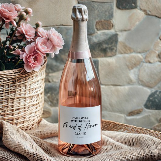 メイド・オブ・オーナー（花嫁付き添い人）案と相性が良い スパークリングワインラベル