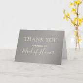 メイド・オブ・オーナー（花嫁付き添い人）結婚の感謝 カード (黄色い花)
