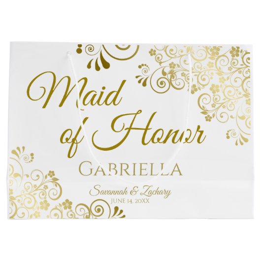 メイド・オブ・オーナー（花嫁付き添い人）結婚の抱き枕 – 大 ラージペーパーバッグ (裏面)