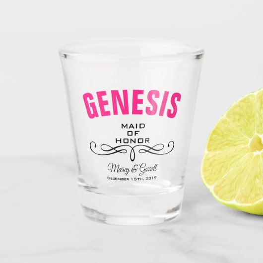 メイド・オブ・オーナー（花嫁付き添い人）結婚披露宴ショットガラス ショットグラス (正面)