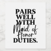 メイド・オブ・オーナー（花嫁付き添い人）職務との相性が良い本野のメイド ワインラベル (シングルラベル)