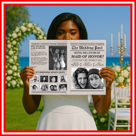 メイド・オブ・オーナー(花嫁付き添い人)花嫁プロポーザルユニーク新聞 カード