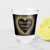 メイド・オブ・オーナー（花嫁付き添い人）金ゴールドハート名ギフト結婚ズ ショットグラス (正面)