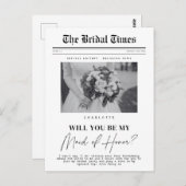 メイド・オブ・オーナー（花嫁付き添い人）頼のカスタマイズ可能な新聞 ポストカード (正面/裏面)