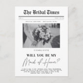 メイド・オブ・オーナー（花嫁付き添い人）頼のカスタマイズ可能な新聞 ポストカード (正面)