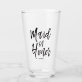 メイド・オブ・オーナー(花嫁付き添い人)|黒いスクリプトスタイル タンブラーグラス (正面)